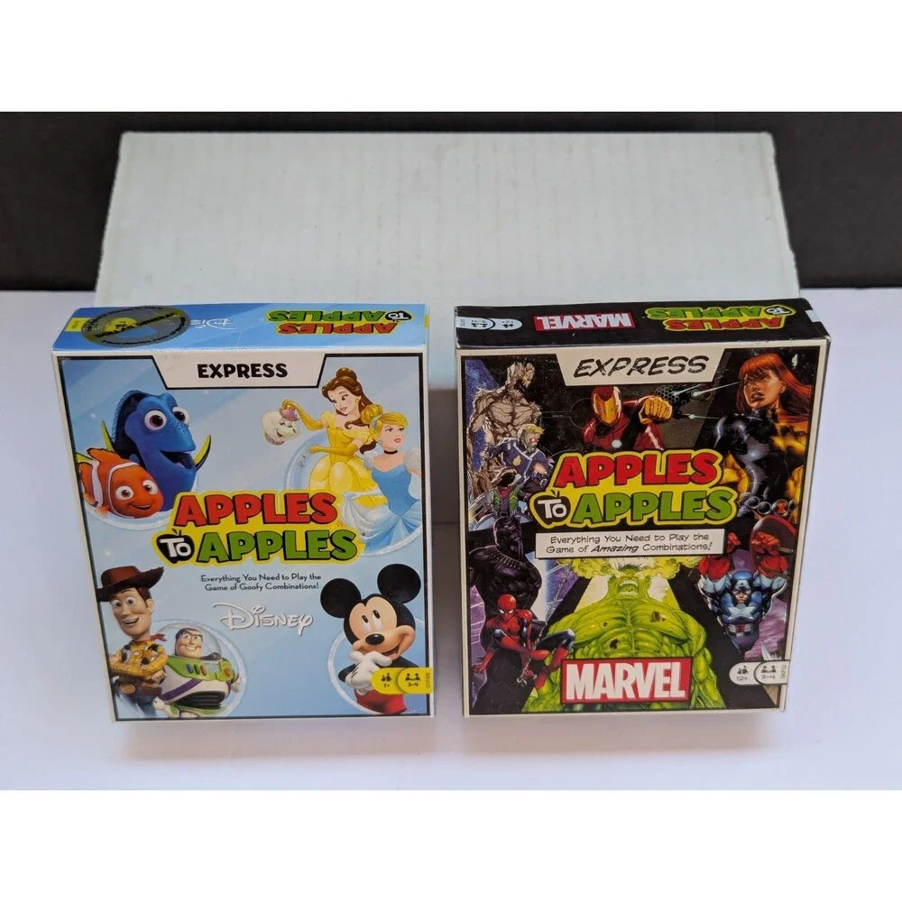 Lot Of 2 Apples to Apples Express Mattel Card Game Disney & Marvel Edition New